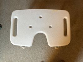 Duschhocker weiss, Teleskopbeinen, Hygieneaussparung