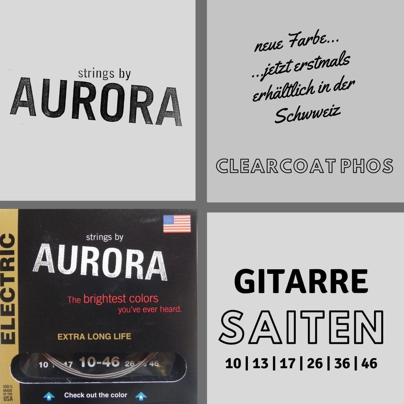 Instruments de musique: Aurora Premium E-Gitarrensaiten (10-46) – Neuf avec emballage d'origine à Grimisuat par musicgear.ch