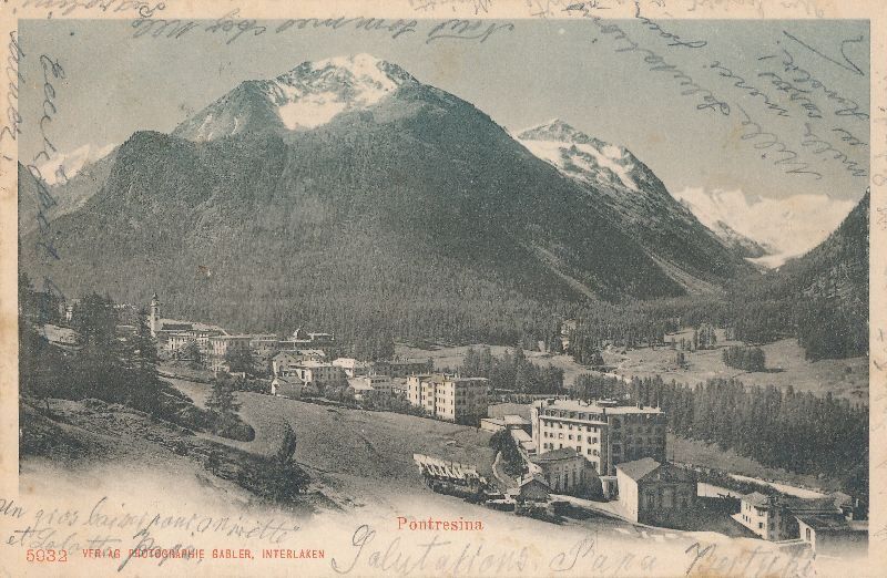 Cartoline postali: Pontresina - Lichtbild + 1901 – Usato da Emmenbrücke venduto da teestube
