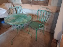 Gartenmöbel Jugendstil Bistro Tisch Stuhl