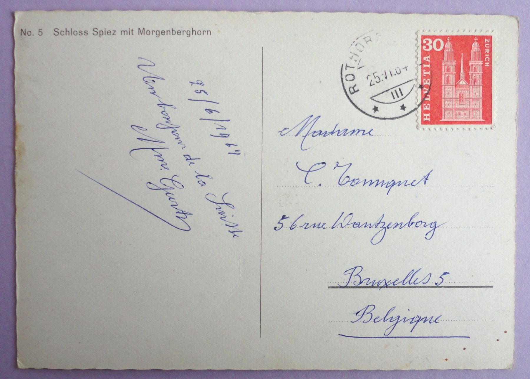 Cartoline postali: Schloss Spiez mit Morgenberghorn – Difettoso da Fétigny venduto da Billy2miny 1