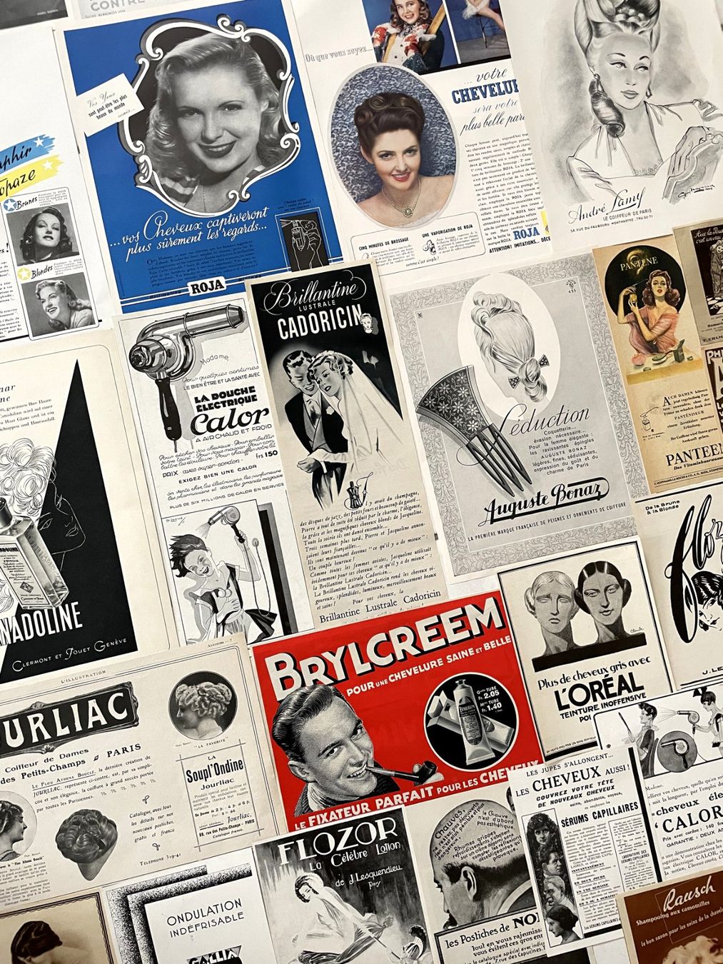 Grafiken & Lithographien: Haarpflege / Soins des cheveux 20 alte Werbungen / Réclames – Gebraucht aus Savagnier von Ne2065
