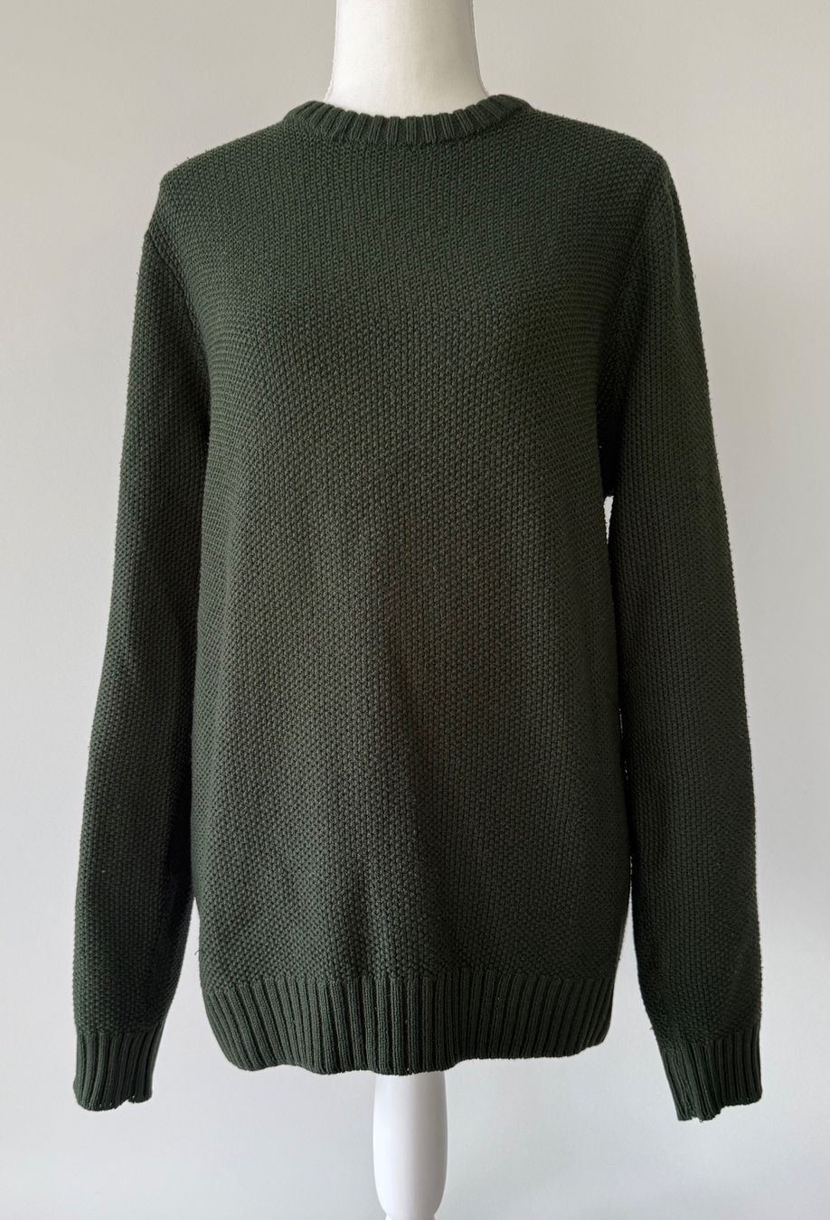 Maglioni & Felpe: Strickpullover dunkel grün Rundhals grob gestrickt – Usato da Weiningen ZH venduto da san_7hsm