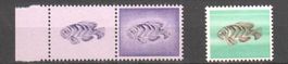 🇨🇭Probedruck 1956-1961 Purple and Blue green Fishes