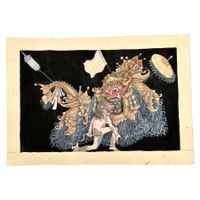 Peinture originale balinaise Barong et Rangda sur papier