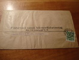 Streifband Österreich 1911, "Fahrrad + Motorfahrzeug" Wien