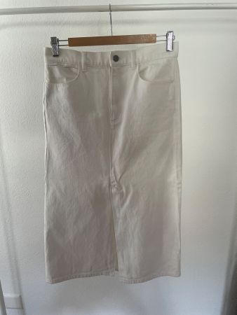 Cos Maxirock Weiss Denim Schlitz 34