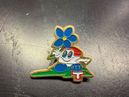 Seltene PTT Anstecknadel Pin mit Blume, Top Zustand