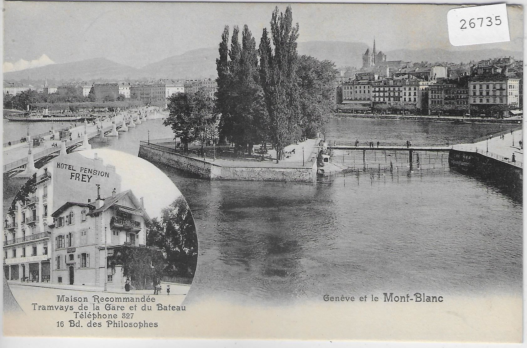Cartoline postali: Geneve - Hotel Pension Frey – Usato da Ettingen venduto da Kartenplanet