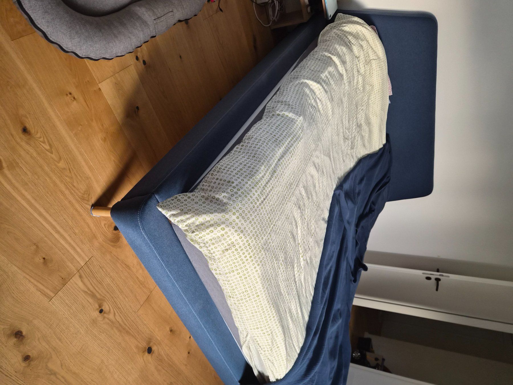 Maisons du monde Letti: Blue bed frame 160x200 cm good condition with mattress – Usato da Maur venduto da Sofi___ 3