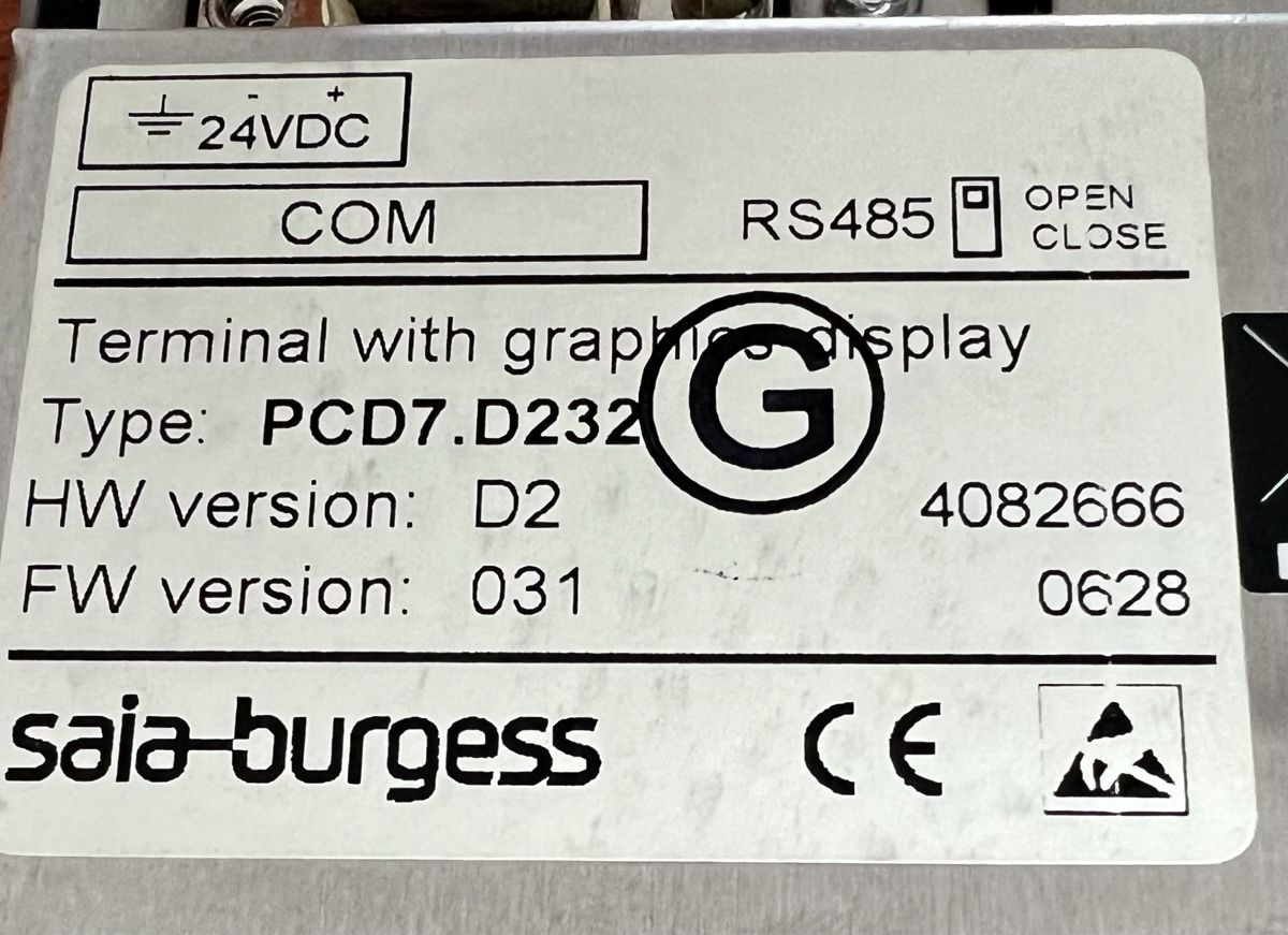 Sistema di controllo: Saia Burgess PCD7.D232 / SPS Display – Usato da Romanshorn venduto da DonRicardoo 2