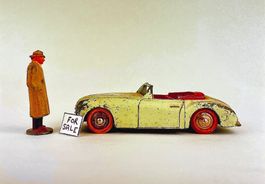 Poster print - man & convertible “for sale”