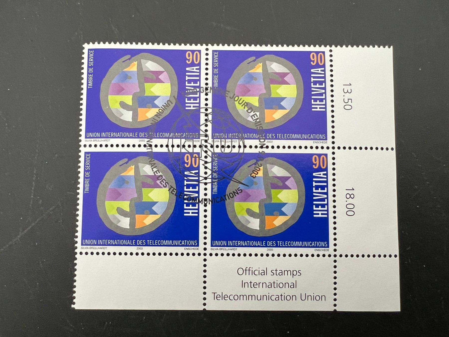 Tutti i francobolli: 2003 Erstag gest.Viererblock mit Tab (K51) – Usato da Hinwil venduto da Sidi4