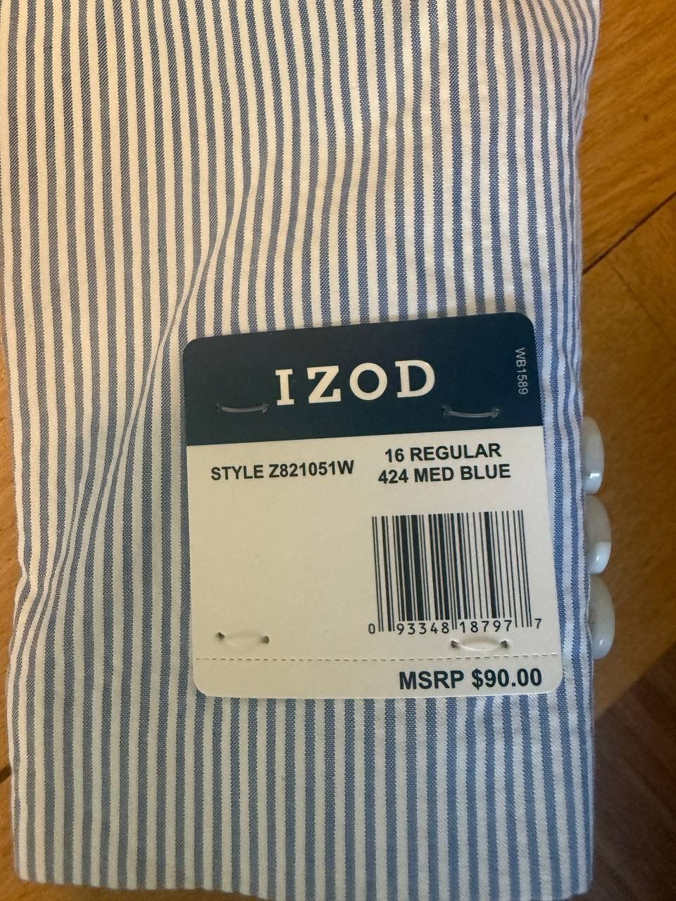Jacken: Veste IZOD rayée bleu et blanc, Taille 16 – Neu und originalverpackt aus Ecublens VD von cle_d8j8 1