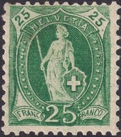 Stehende Helvetia: 67D ungebraucht +Originalgummi, Kat 25.-