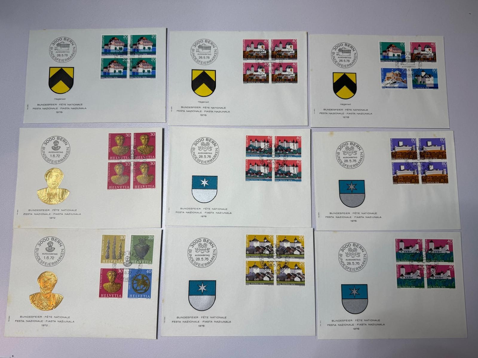 Tous les timbres: 9 Stück Ersttagsbrief (1) – Neuf (Voir description) à Tafers par nicole.ts