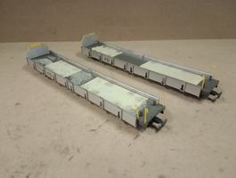 2 x Autotransportanhänger in Spur Om 1:45 Fama, Utz, Roco, u