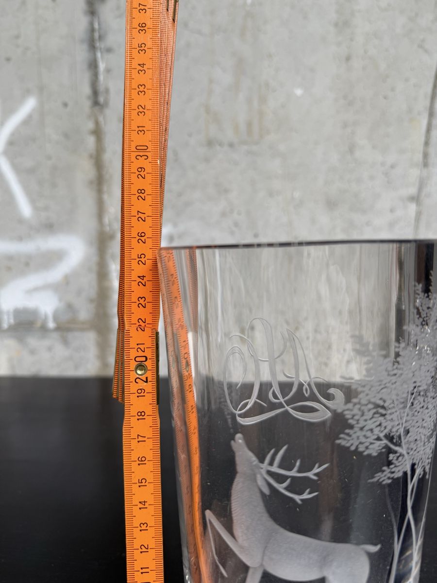 Bicchieri: Vintage Deer Engraved Glass – Usato da Lausanne venduto da artnouveau04 4