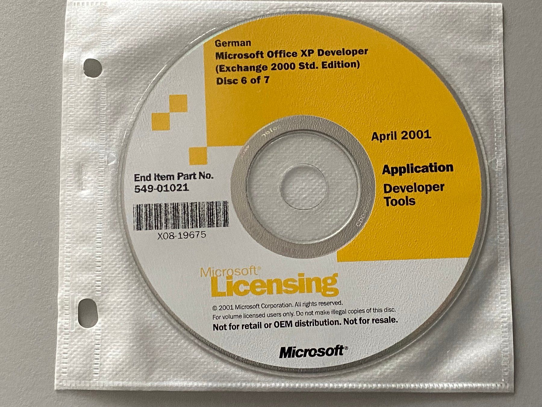 Microsoft Software: Microsoft Office XP Developer Kit - Datenträger – Difettoso da Langwiesen venduto da Restposten-24 7