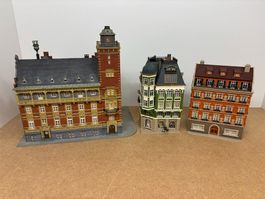 3er Set Vollmer H0 Prächtige Stadthäuser mit Türmchen