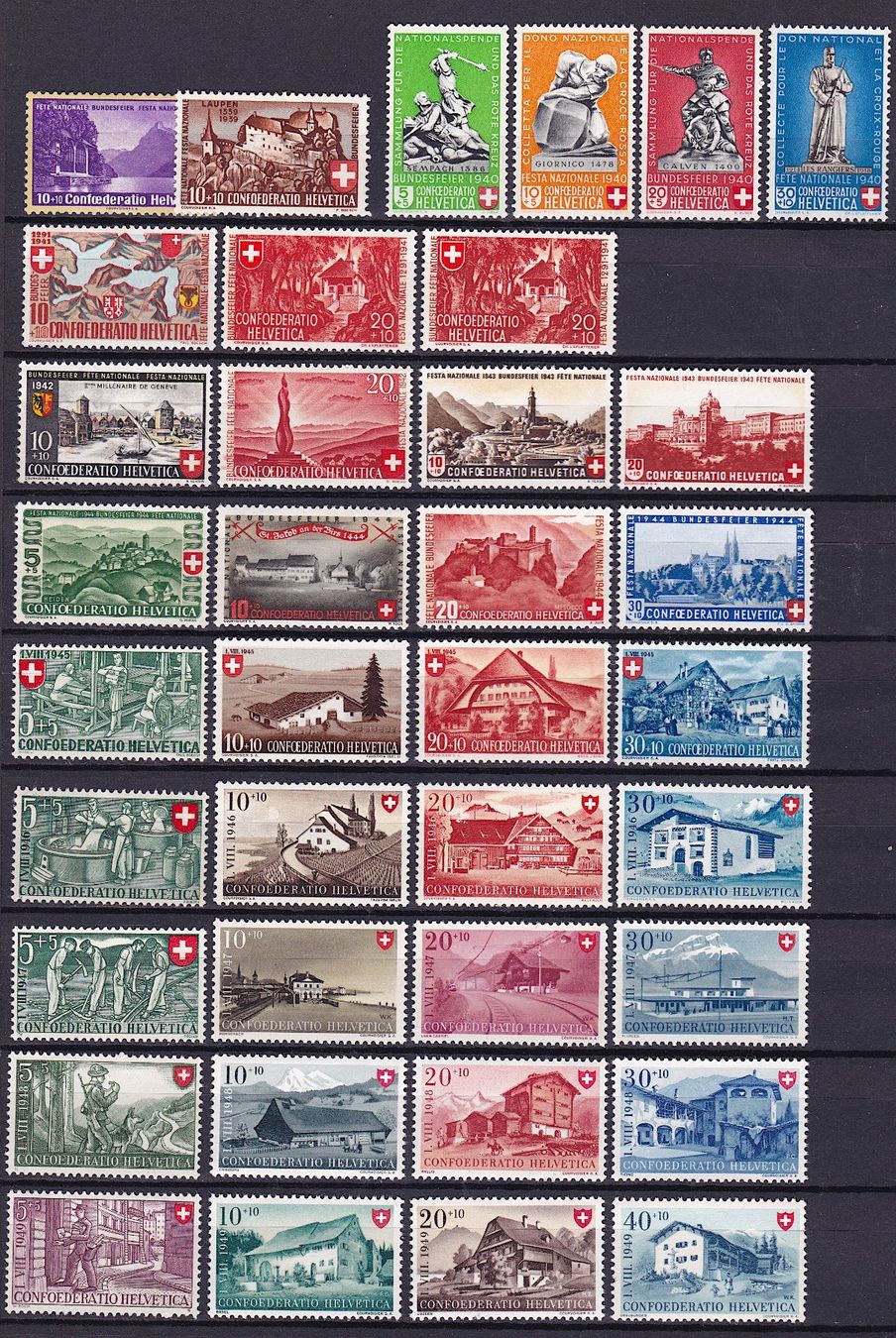 Tutti i francobolli: PP 1938-1949, postfrisch**, Kat. 145.50 – Nuovo (secondo la descrizione) da Richterswil venduto da Dyaris2025