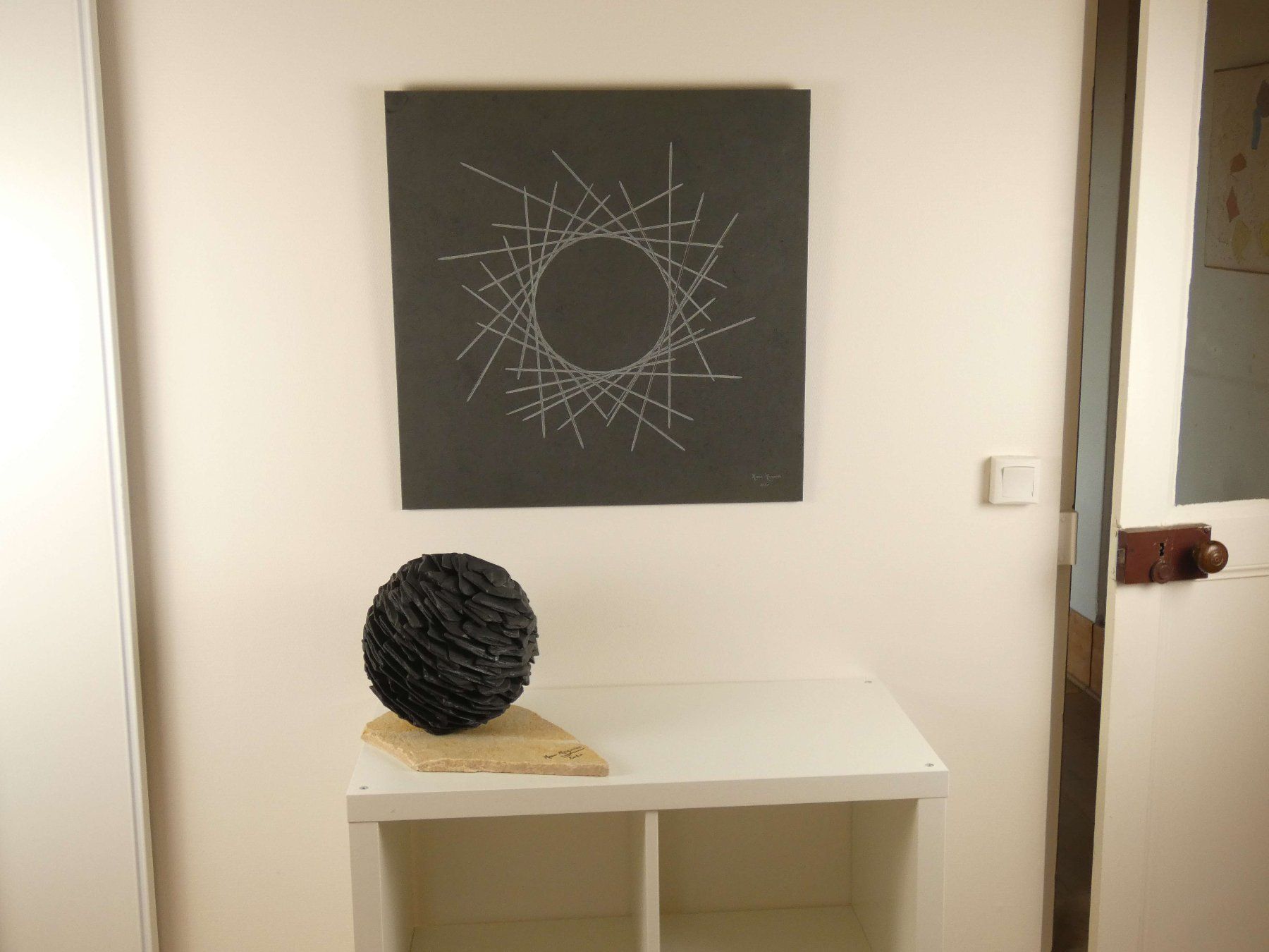 Dipinti: Tableau en Ardoise Gravée – Usato da GEMEAUX venduto da MarcMugnierSculpture 4