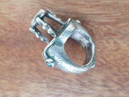 Bague sceau extravagante en argent, Afganistan, T. 58-59