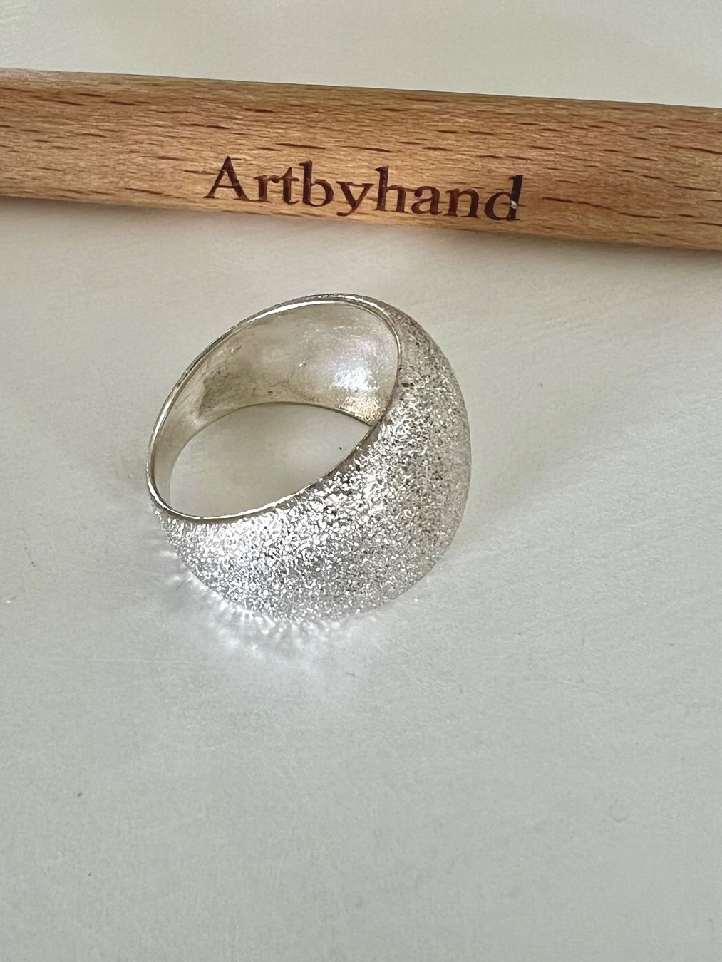 Anelli: Massiver 925 Silber Designer Ring Eisstruktur G54 – Usato da Ruswil venduto da artbyhand 8