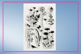 Filigrane Blumen / Zweige 11x16cm - Silikonstempel