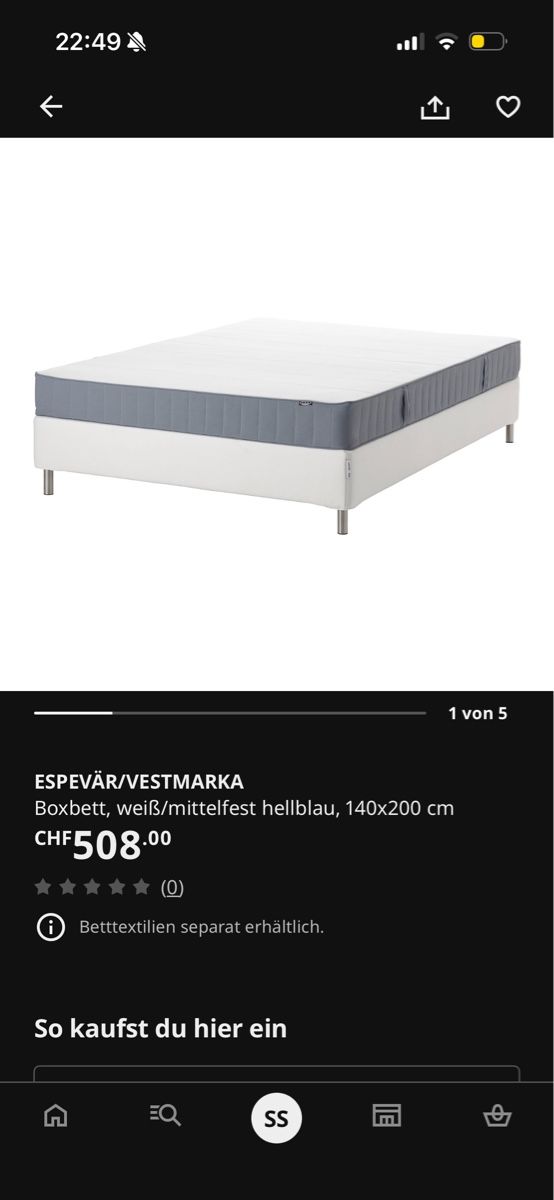 Ikea Betten: Ikea Boxbett mit Matraze 140x200 – Gebraucht aus Bern von lynn_nadine 1