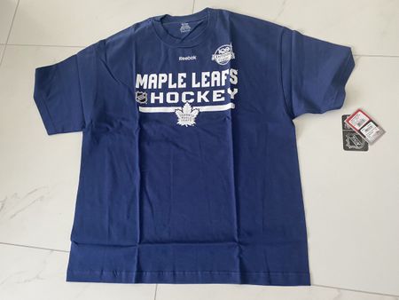 Reebok T-Shirt Maple Leafs Hockey XL blau NEU, mit Etikette