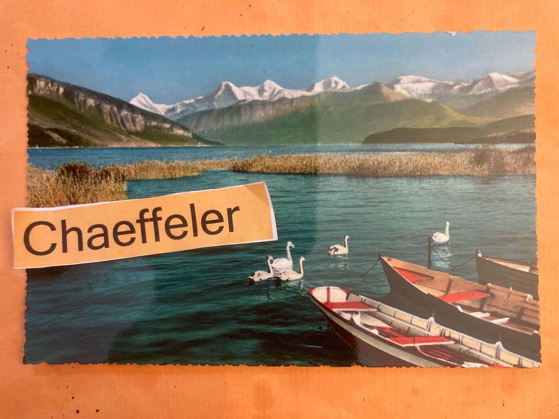 Cartoline postali: Thunersee mit Schreckhorn, Eiger – Usato da Zürich venduto da Chaeffeler