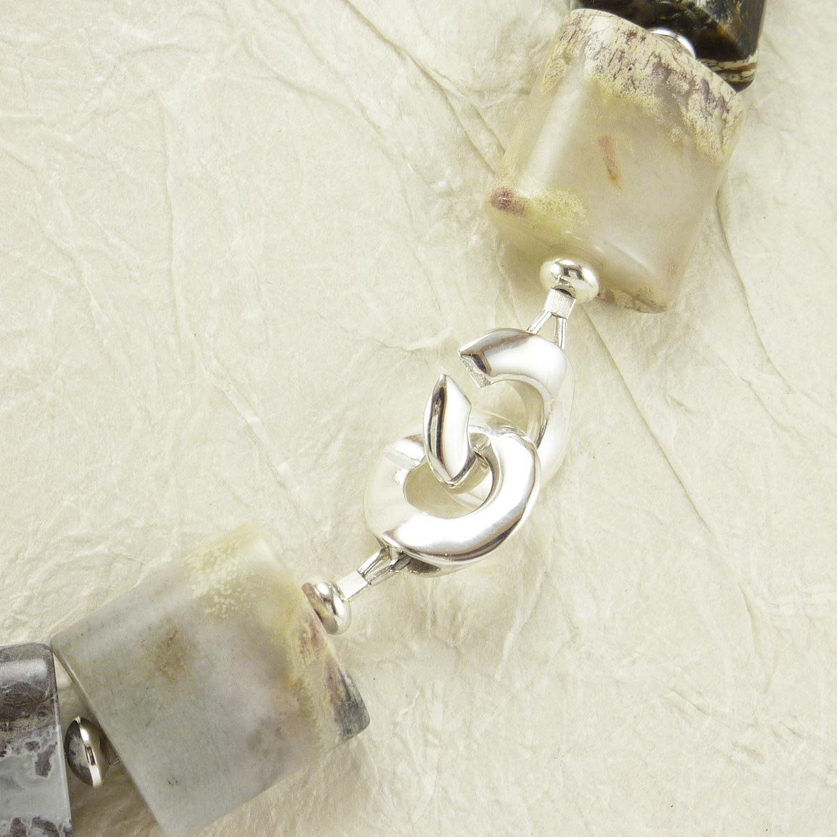 Catenine: Jaspis Halskette mit flachen Elementen – Nuovo e nell'imballaggio originale da Meilen venduto da Byrd-bijoux 3