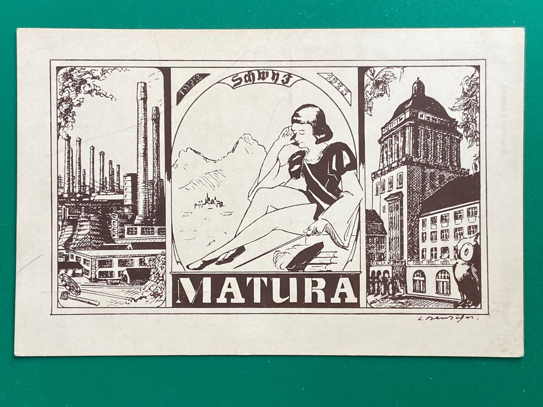 Ansichtskarten: Schwyz - Matura 1923 – Gebraucht aus Steg VS von _vinci_
