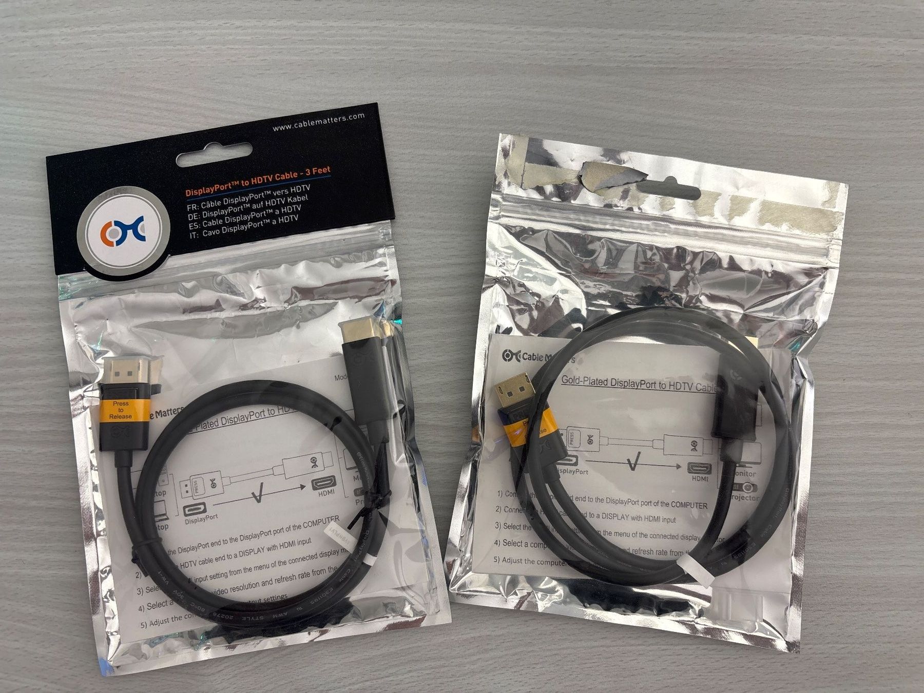 Cavi: 2x 1 mètre de câble displayport vers HDMI Unidirectionel – Usato da Fribourg venduto da DASH-D