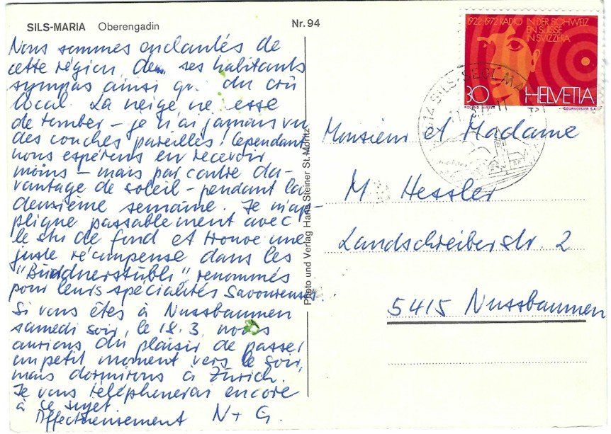 Cartoline postali: AK Sils-Maria, Oberengadin – Usato da Rheinfelden venduto da wil_m7gh 1