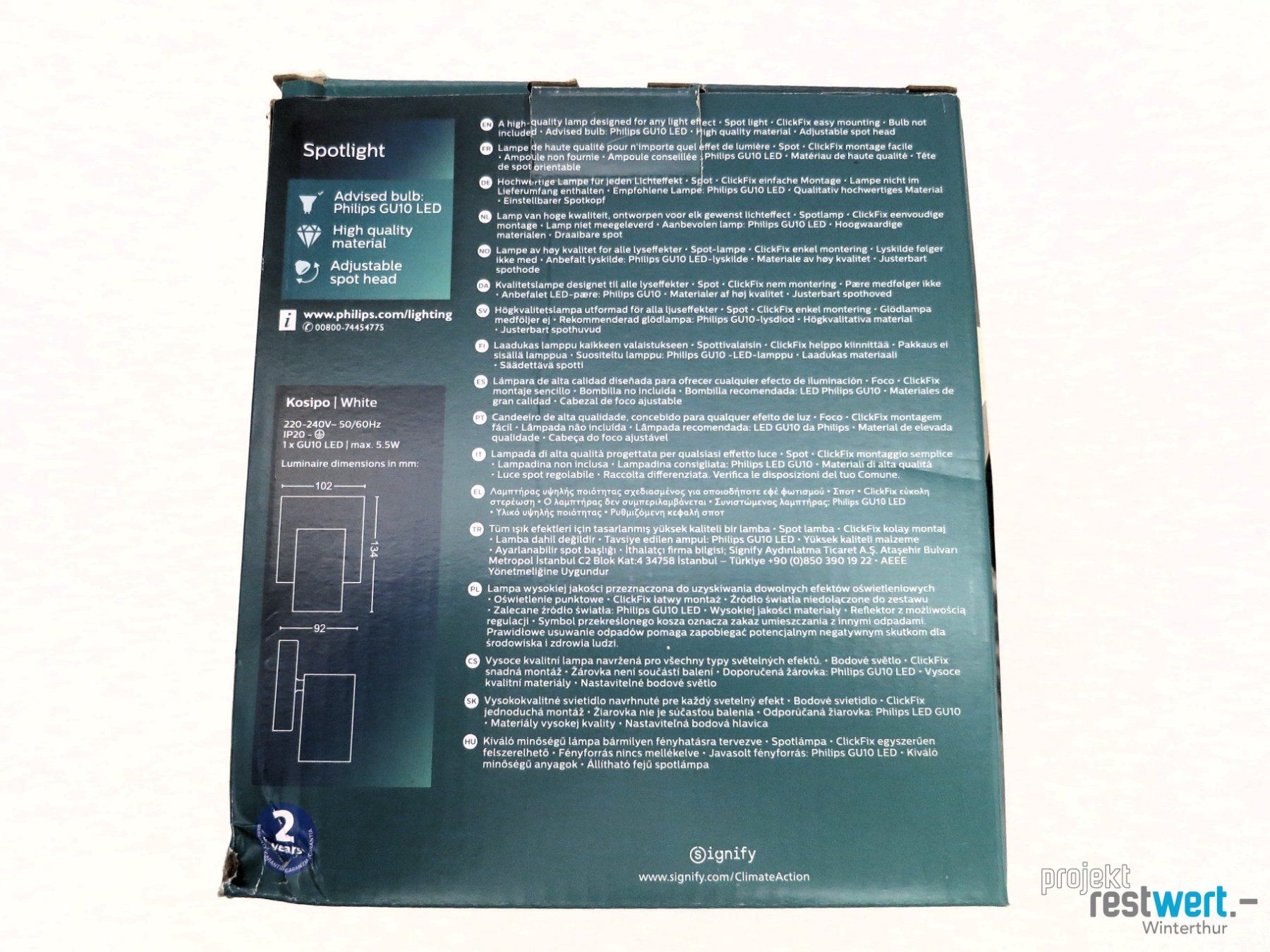 Philips Lampade: PHILIPS Spotlight Kosipo / Weiss - GU10 – Nuovo (secondo la descrizione) da Winterthur venduto da Restwert_Winterthur 7