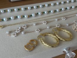🌹Luxus  Set Nr: 7🌹 Kette und Ohrschmuck Farbe : Gold