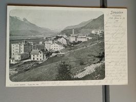 Alte PK / Samaden - Gelaufen mit Abart Briefmarke 1900