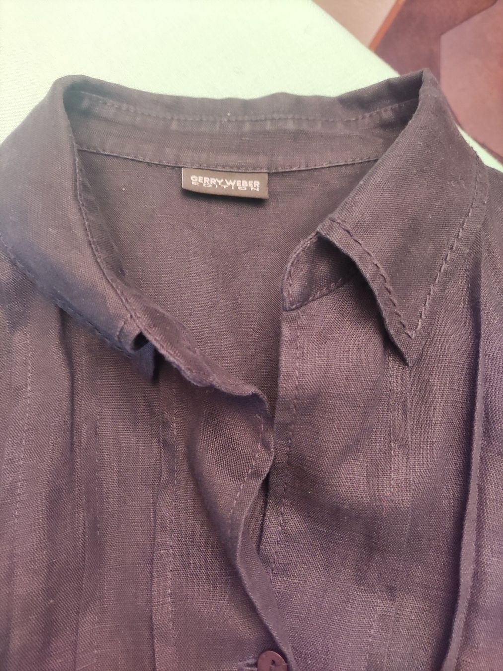 Gerry Weber Camicette: Gerry Weber Leinen Lang - Bluse schwarz – Usato da Solothurn venduto da Csw1 2