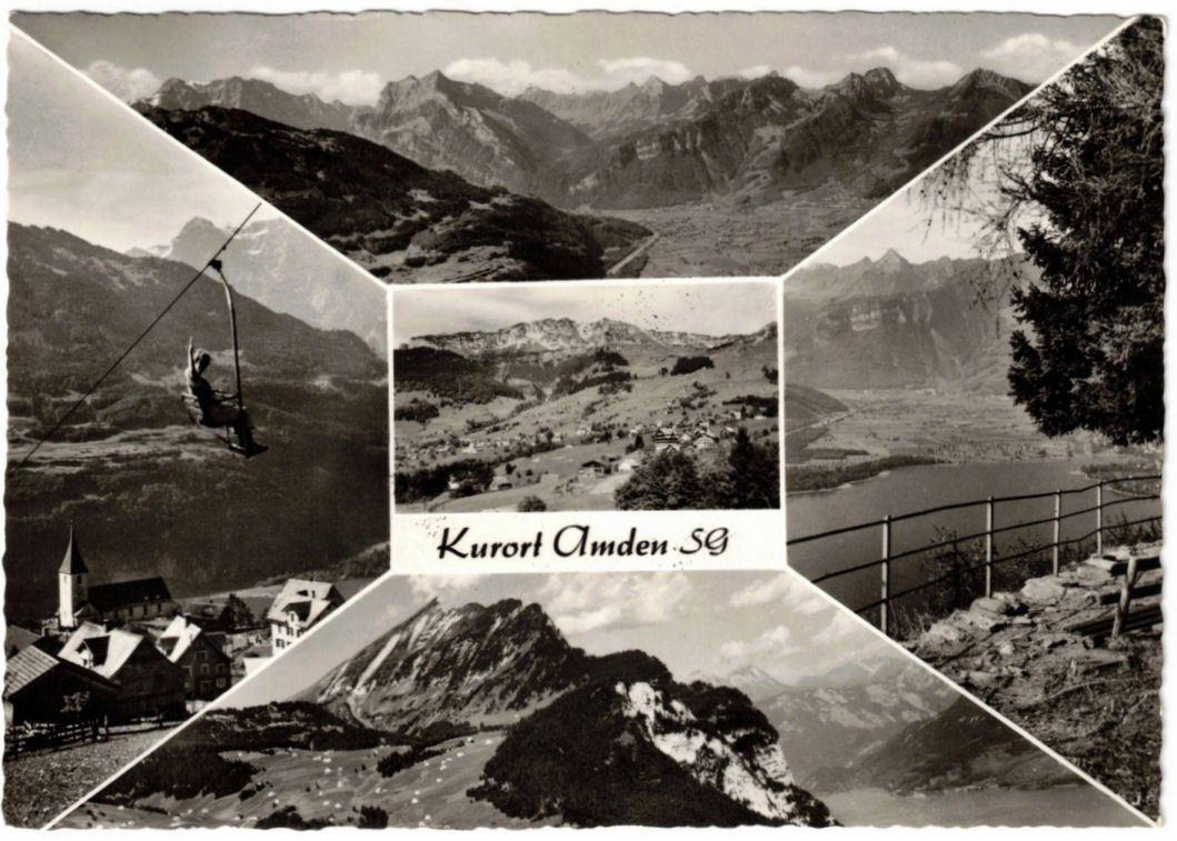 Cartoline postali: Amden - 5 Bild AK – Usato da Binningen venduto da Mountainrider