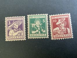 Pro Juventute Briefmarken, Helvetia, drei Sujets, Top!