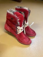 Rote Winter Boots Wildleder Gr. 41 mit Pelzrand, Top!