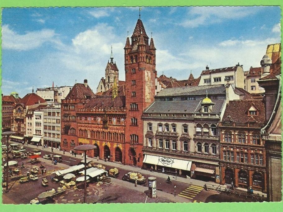 Cartoline postali: Basel, Rathaus und Marktplatz – Usato da Zürich venduto da t24_de
