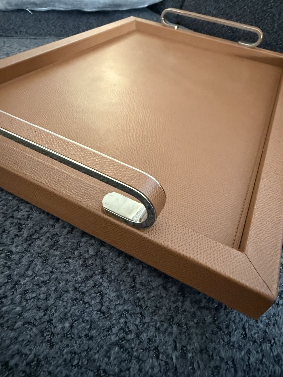 Tutte le decorazioni: Foscari Brown Leather Tray By Pinetti – Usato da pully venduto da asi_w6gl 1
