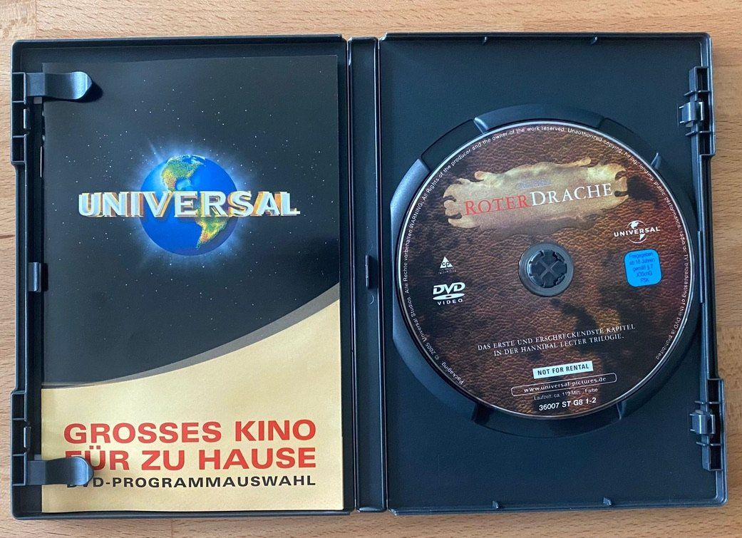 Tutti i DVDs: DVD - Roter Drache - Hannibal Lecter – Usato da Winterthur venduto da Secondhand-Family 1