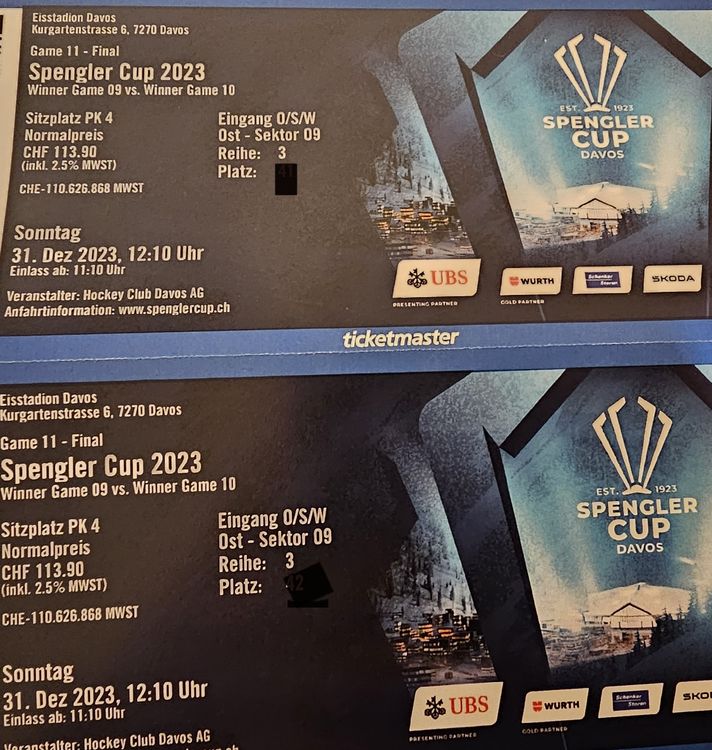 Spengler Cup Final 2 Sitzplatz Tickets Kaufen auf Ricardo