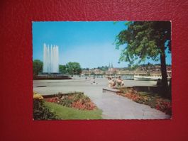 Luzern belebte AK beim Wagenbachbrunnen alte Edition