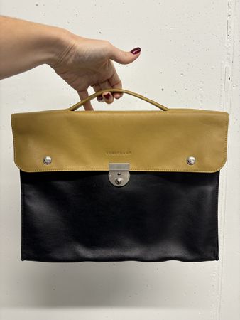 Longchamp Aktentasche Leder schwarz braun Tasche Handtasche