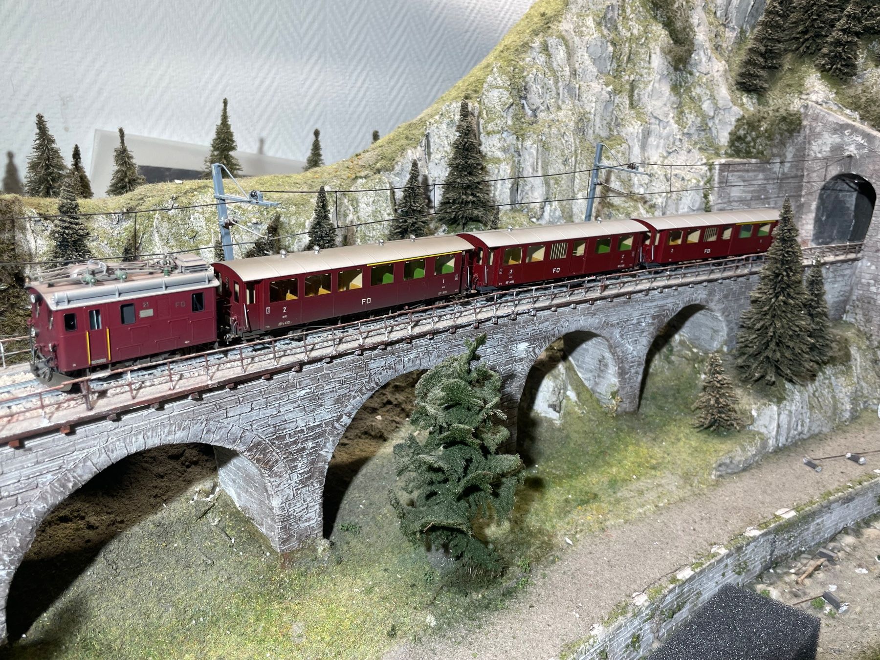 Ferro Suisse 1x Gepäckwagen der RhB, H0m GS ohne OVP Messing | Kaufen